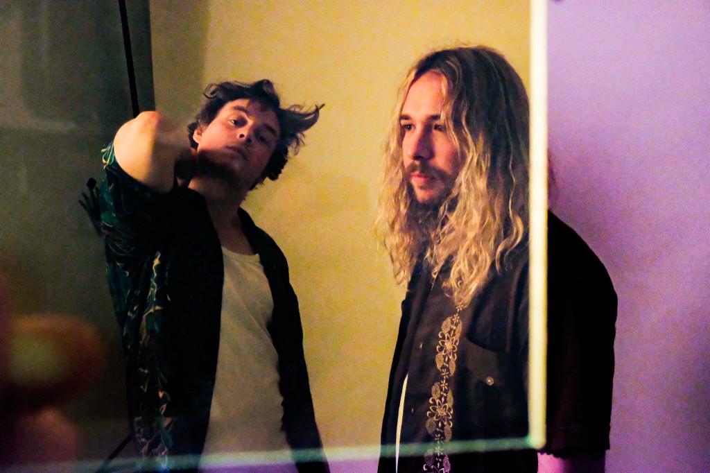 Bear the Ant behind the scenes, warm yellow and purple lighting